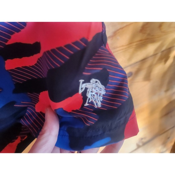 US Polo Assn Swim Trunk‎ Shorts Mens XXL 2XL Blue Red Camo - Picture 3 of 6
